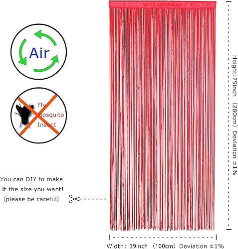 Miniatura 4 de YaoYue Cortina de cuentas para puerta, con borlas, cuentas para colgar con flecos, hippie y divisor de habitación, ventana, pasillo, entrada,