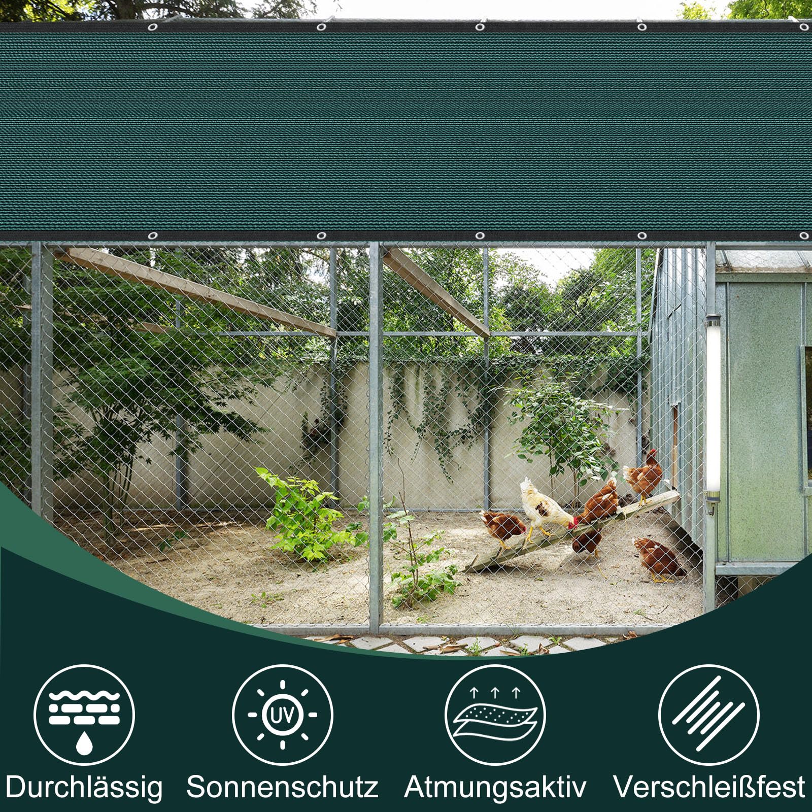 Schattierungsnetz-Schattennetz Mit ösen 80% UV Sonnensegel für Terrasse Pergola Balkon Garten Pflanze Gewächshaus Auto Hühnerstall Outdoor Scheunen und Hundehütten