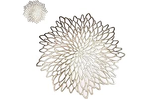 Snowkingdom Metallic Gold Vinyl Placemats with Matching Coasters