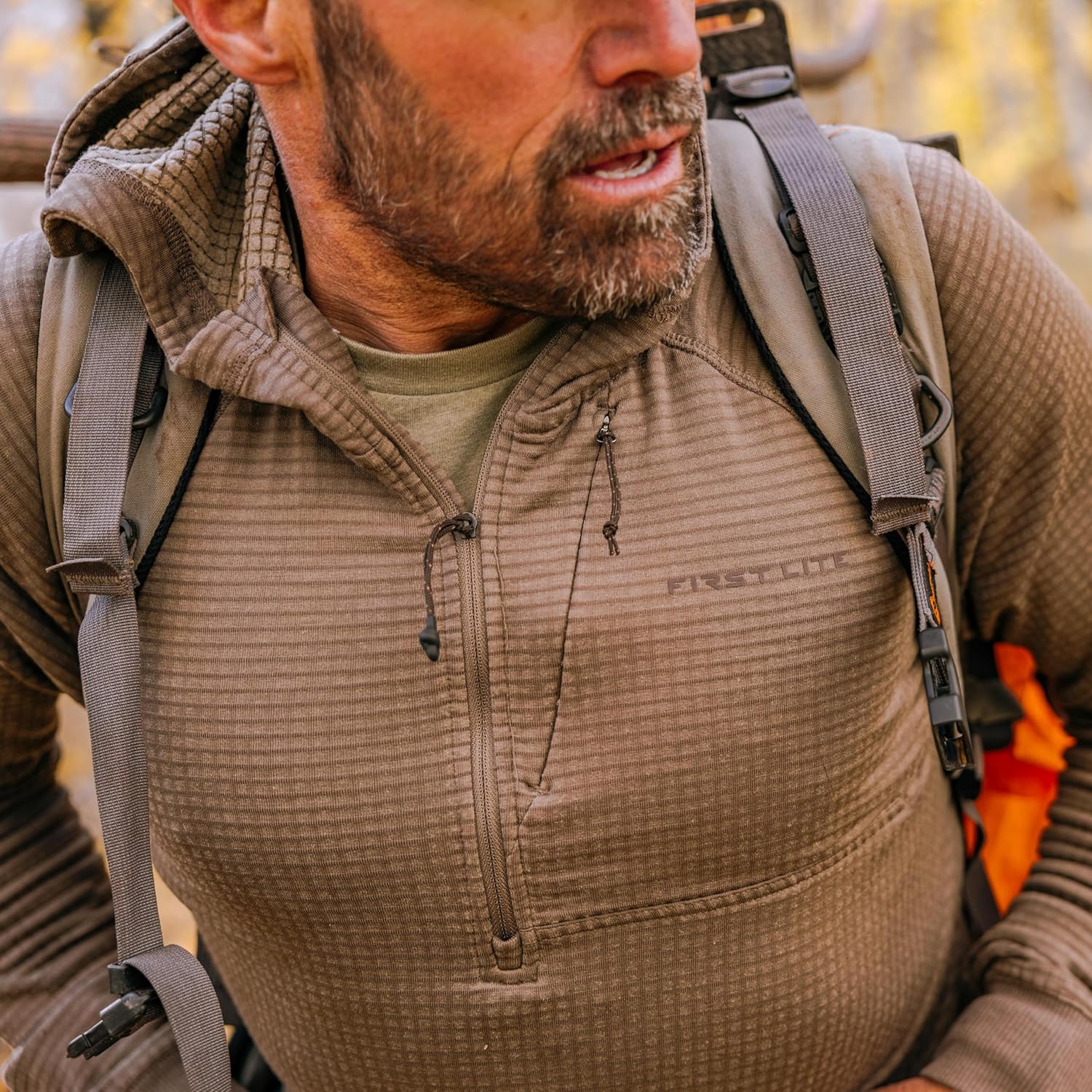 First Lite ThermaGrid Merino Hoody - Merino Wool Grid Fleece Hunting Midlayer for Year-Round Performance - Image 3