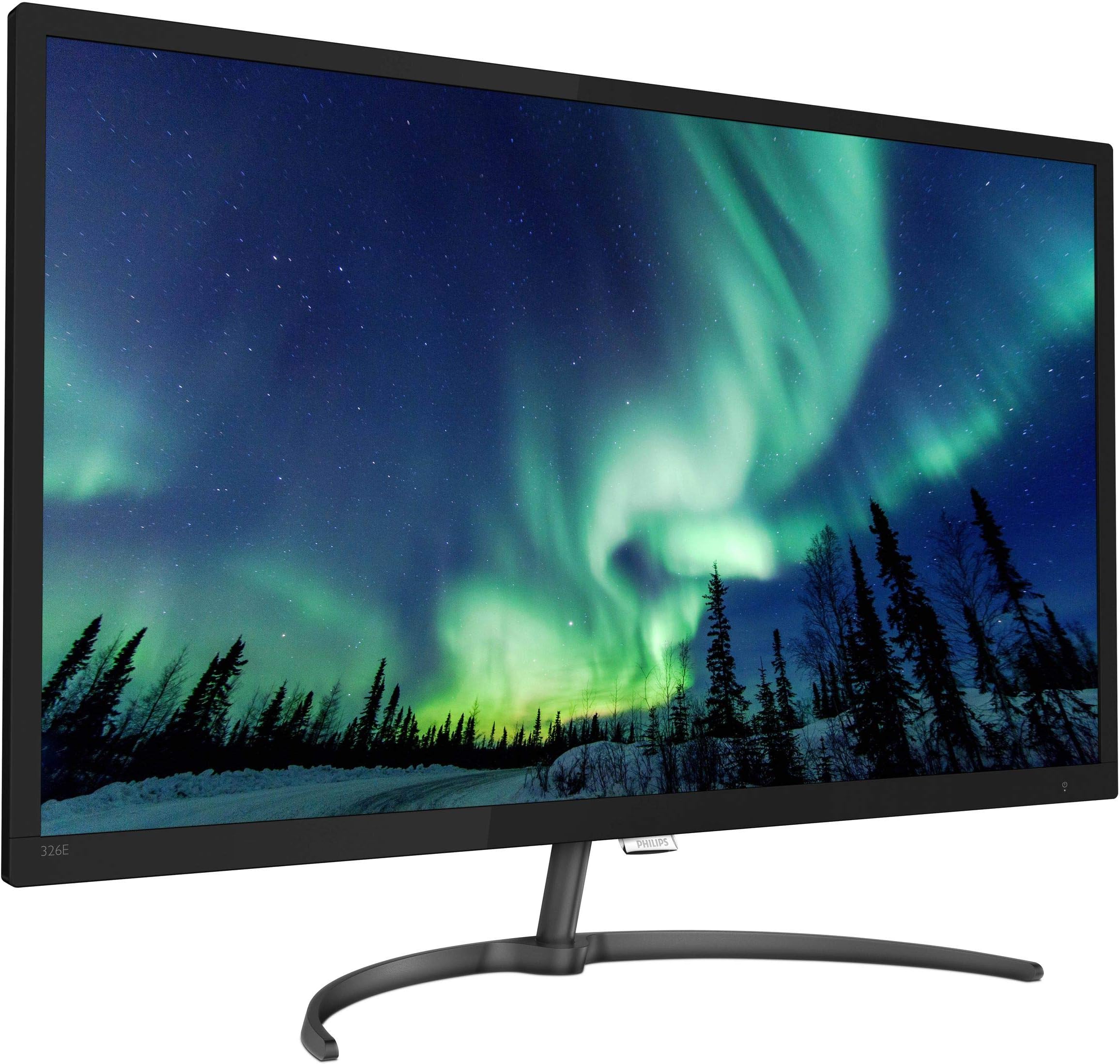Philips 326E8FJSB 32" Monitor, 2K QHD VA, 1 Billion+ Colors, Ultranarrow Borders, Freesync, Flicker-free, Lowblue, 4Yr Advance Replacement Warranty