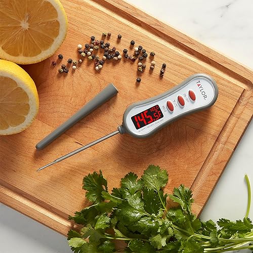Miniatura 4 de Taylor Termómetro digital de lectura instantánea para carne, parrilla, cocina, cocina, con pantalla LED brillante, gris