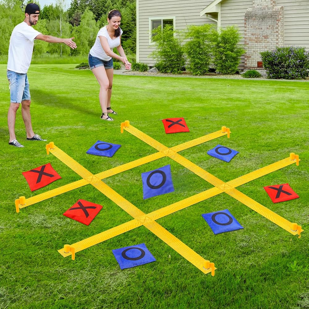 Capoda 20 Pcs Tic Tac Toe Game Set Bean Bag Toss Game Outdoor Tic Tac Toe Cloth With Bean Bag - View #6