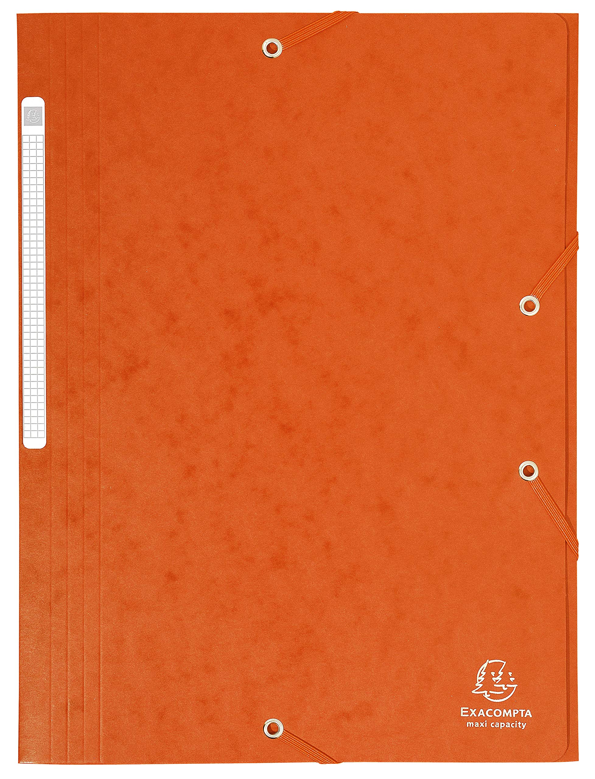 Exacompta 17117H 25er Pack Einschlagmappe aus extra starkem Colorspan-Karton für DIN A4 mit 3 Klappen und 2 Gummizügen orange