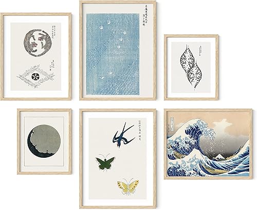 Miniatura 1 de Haus and Hues Arte de pared japonés, arte japonés enmarcado, decoración de pared asiática, arte de pared verde y azul, pinturas asiáticas para