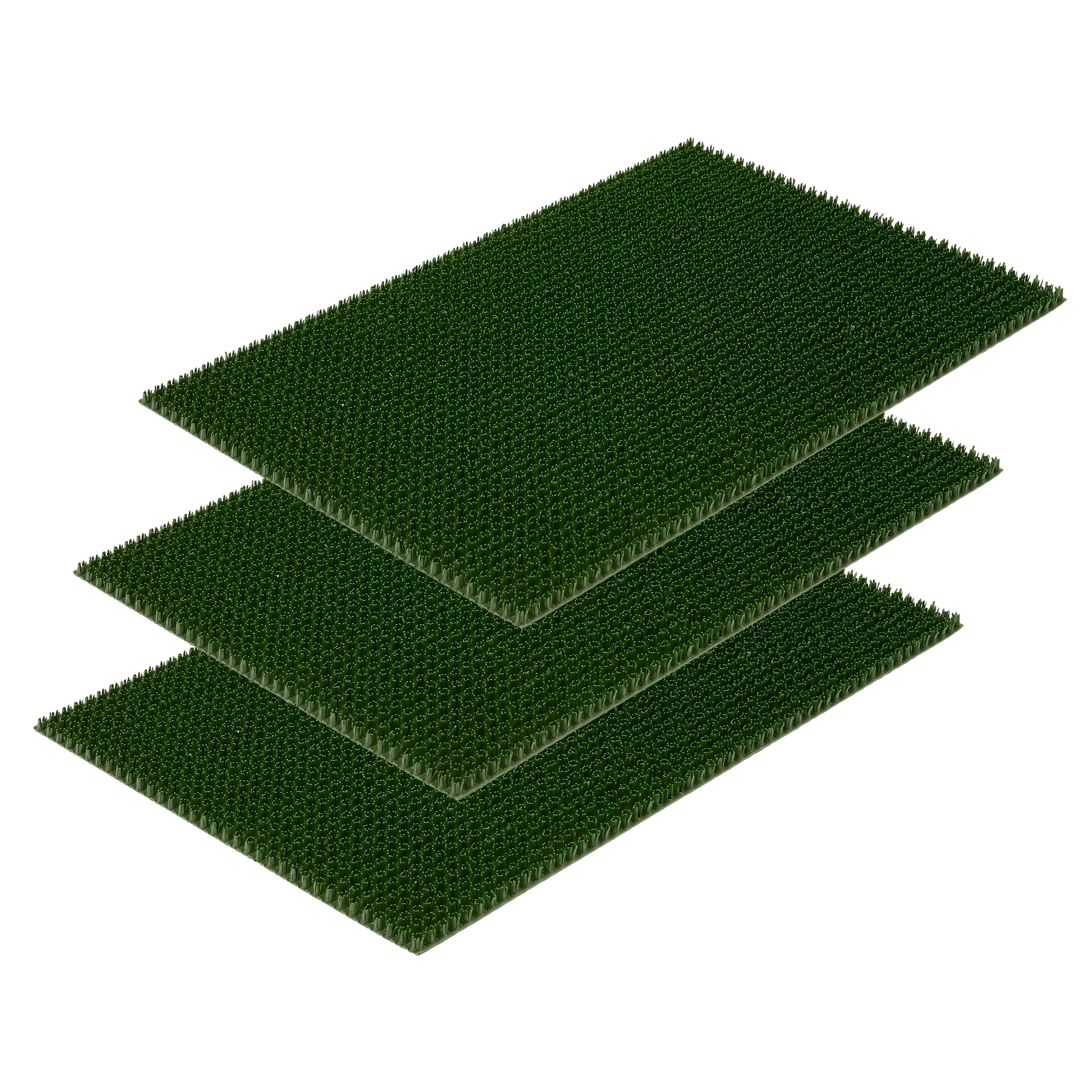 Carpido Zerbino da Esterno Resistente alle Intemperie in Gomma Antiscivolo - Verde Set di 3 40x60 cm - Tappeto Ingresso per Esterni Trattiene Sporco e Umidità