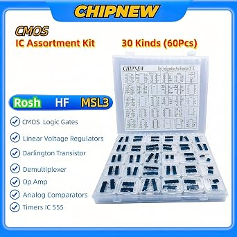 IC Kit + DIP Gold Plated Sockets Combo Pack