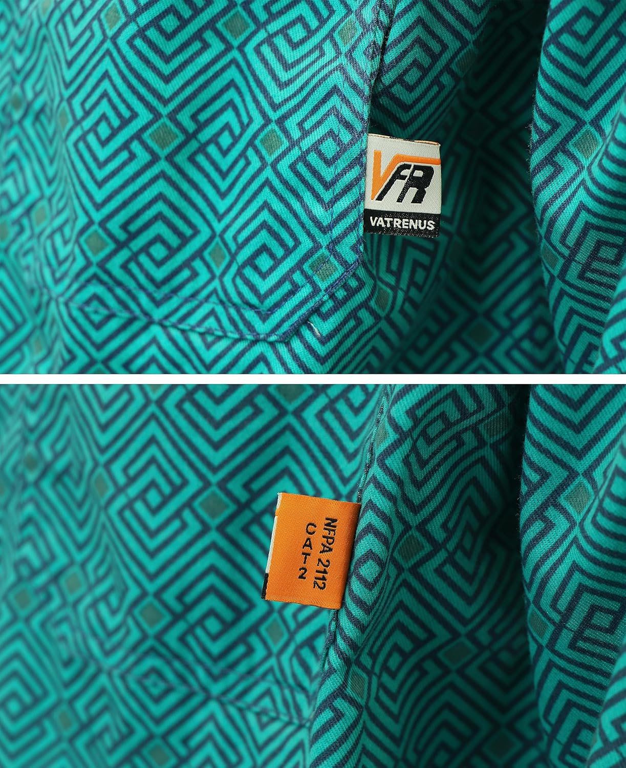 VATRENUS FR Shirts for Men Print Plaid 6.5oz Flame Resistant 100% Cotton Men's Pre-Washed Fire Retardant Work Shirt - Image 5