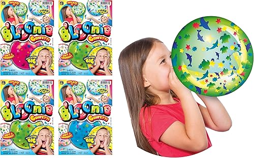 Miniatura 1 de JA-RU Bloonie - Bola inflable de confeti (4 bolas surtidas) suave y transparente con relleno de confeti para niños y adultos. Piscina de verano,