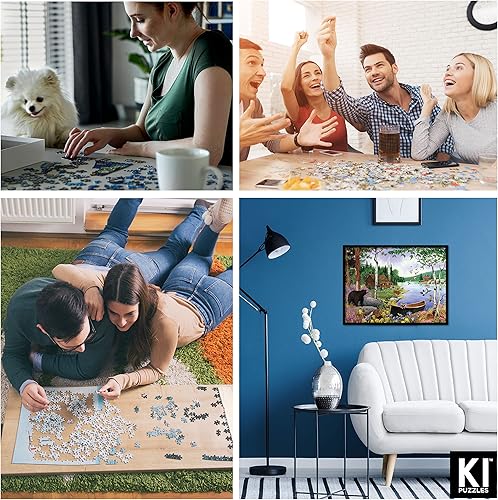 Miniatura 7 de J. Charles - Rompecabezas de 550 piezas para adultos, oso negro y cabaña, rompecabezas de vida campestre de 24 x 18 de KI Puzzles (02632-SB)