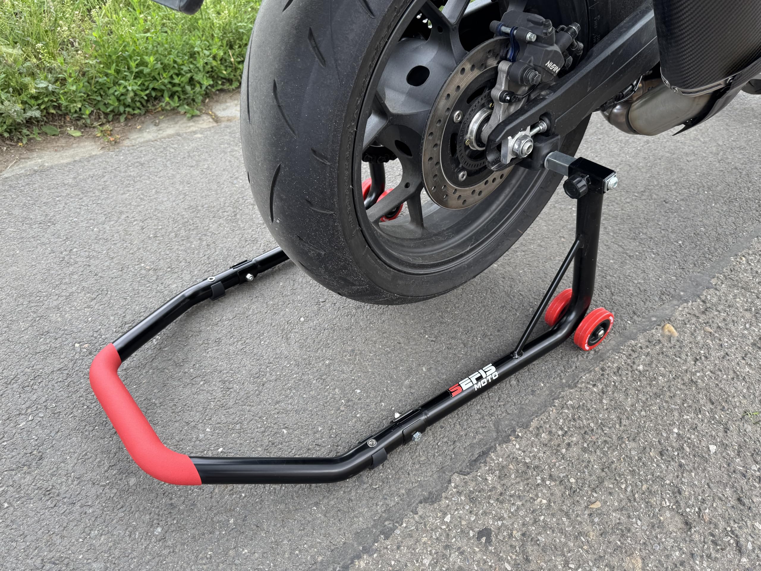 Motorfietsstandaard Voor Achter - 850 lbs, 3 inch PP Zwenkwielen