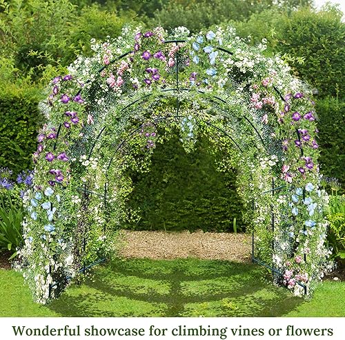 Miniatura 4 de Marco de arco de soporte de jardín grande de varios tamaños para plantas trepadoras para flores, frutas, verduras (9.8 x 7 x 7.2 pies)