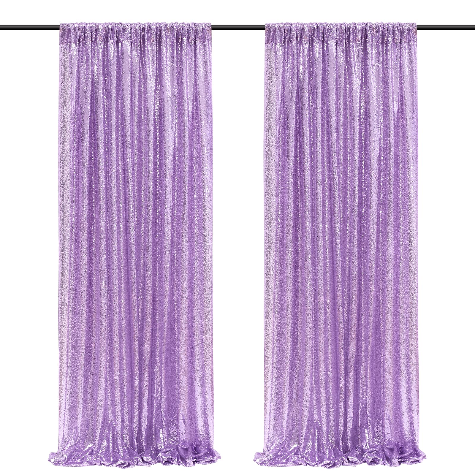 SoarDream Wedding Sequin Backdrop Lavender 2 Panels 2ftx8ft Glitter Curtain Backdrop Arch Fabric Drapes for Baby Shower Birthday Party Decoration