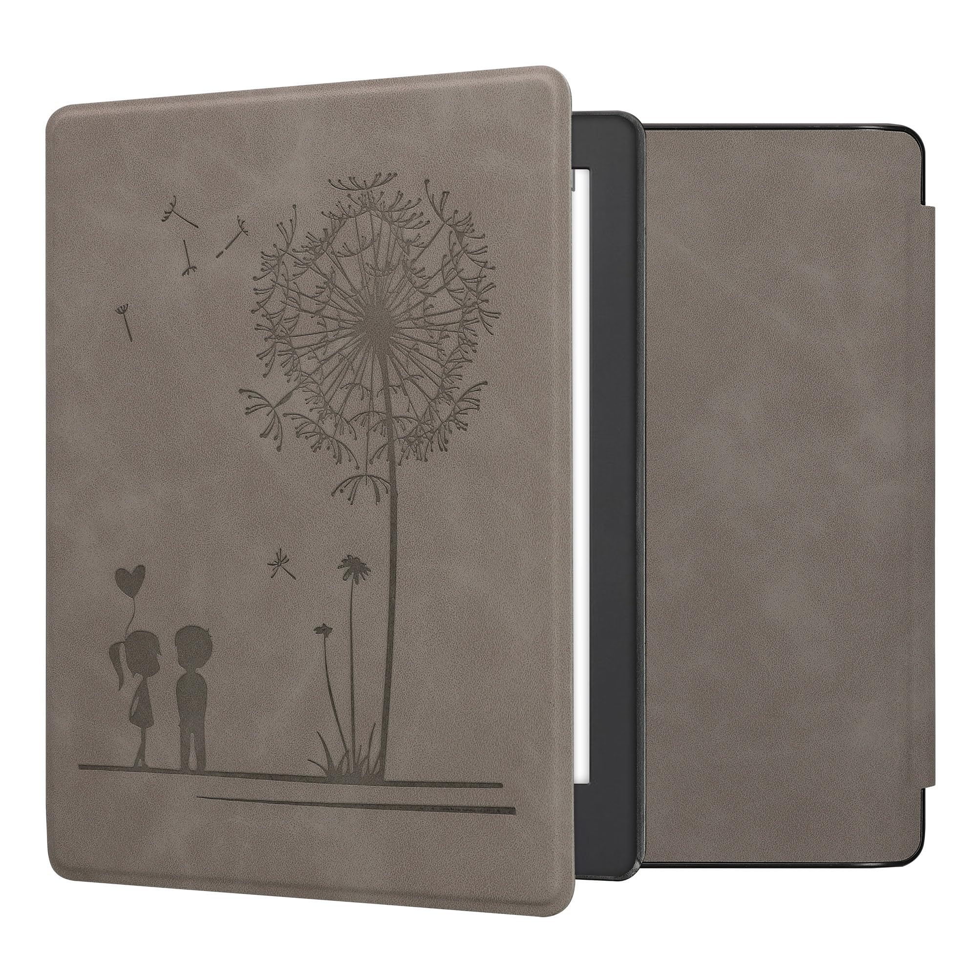 kwmobileÉtui Compatible avec Kobo Aura H2O Edition 2 Coque - Étui à Rabat magnétique tabletteeReader Similicuir - Gris - 1