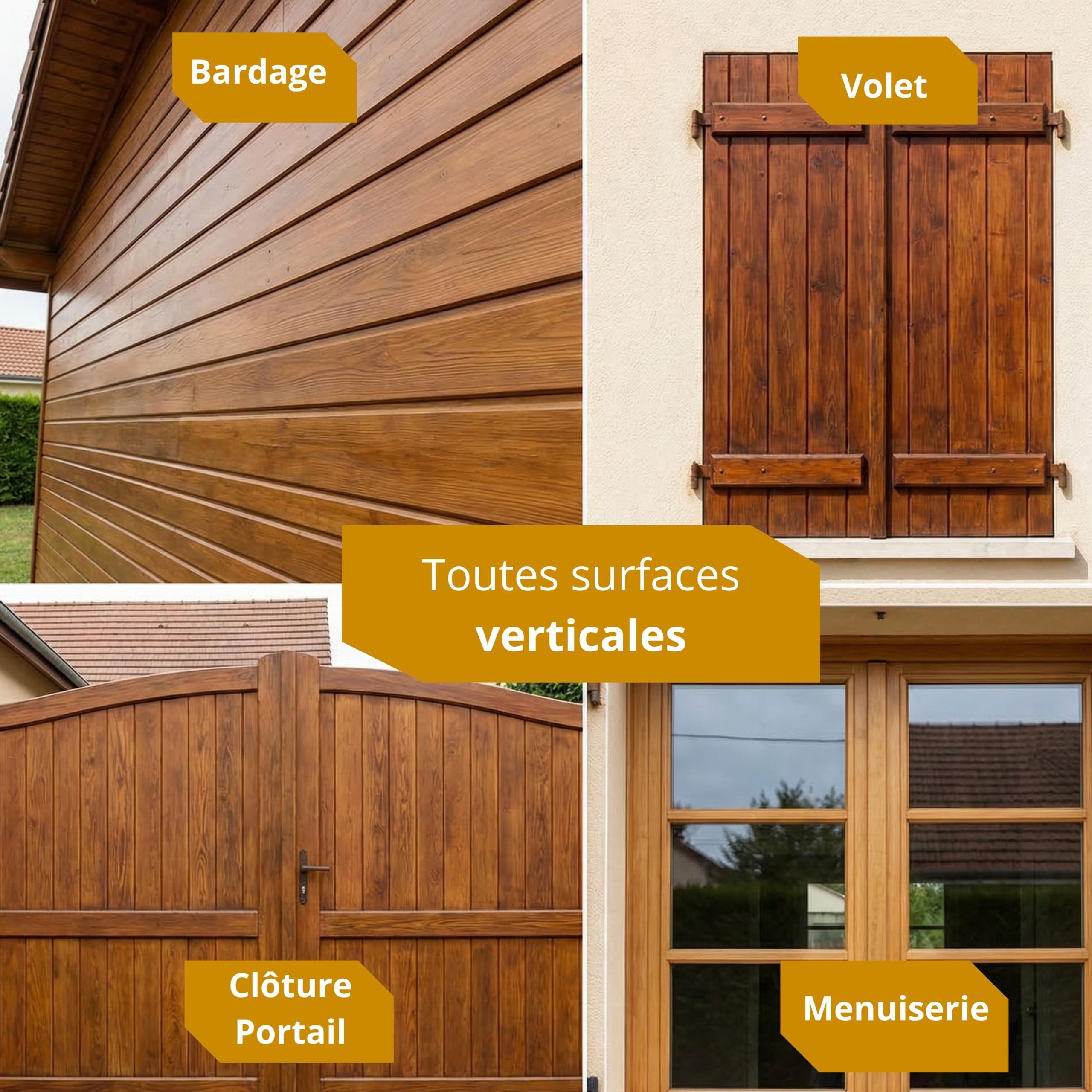 V33 Lasure Bois extérieur Chêne moyen - Protection Classique 4 ans - Protège du grisaillement - Direct bois neufs ou anciens - Texture anti-goutte - 5L