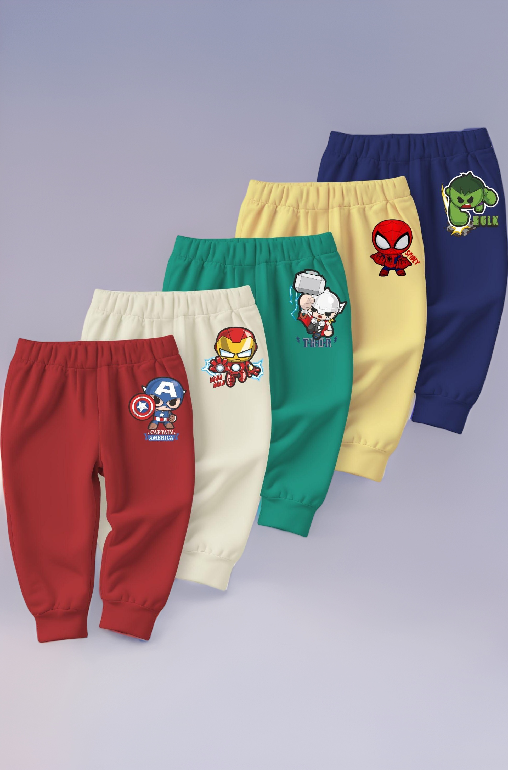 minicult Cotton Pajama Pants with All Over Print for Boys and Girls (Multicolor Designs)(Pack of 5)