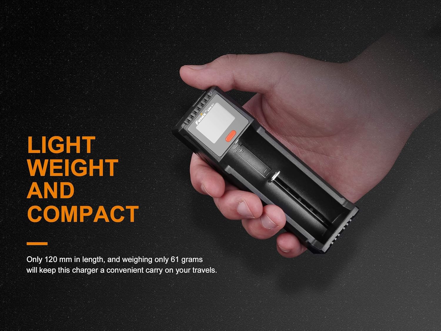 EdisonBright Fenix are-D1 USB Powered Smart Battery Charger for 21700/18650/16340 BBX5 Battery Carry case