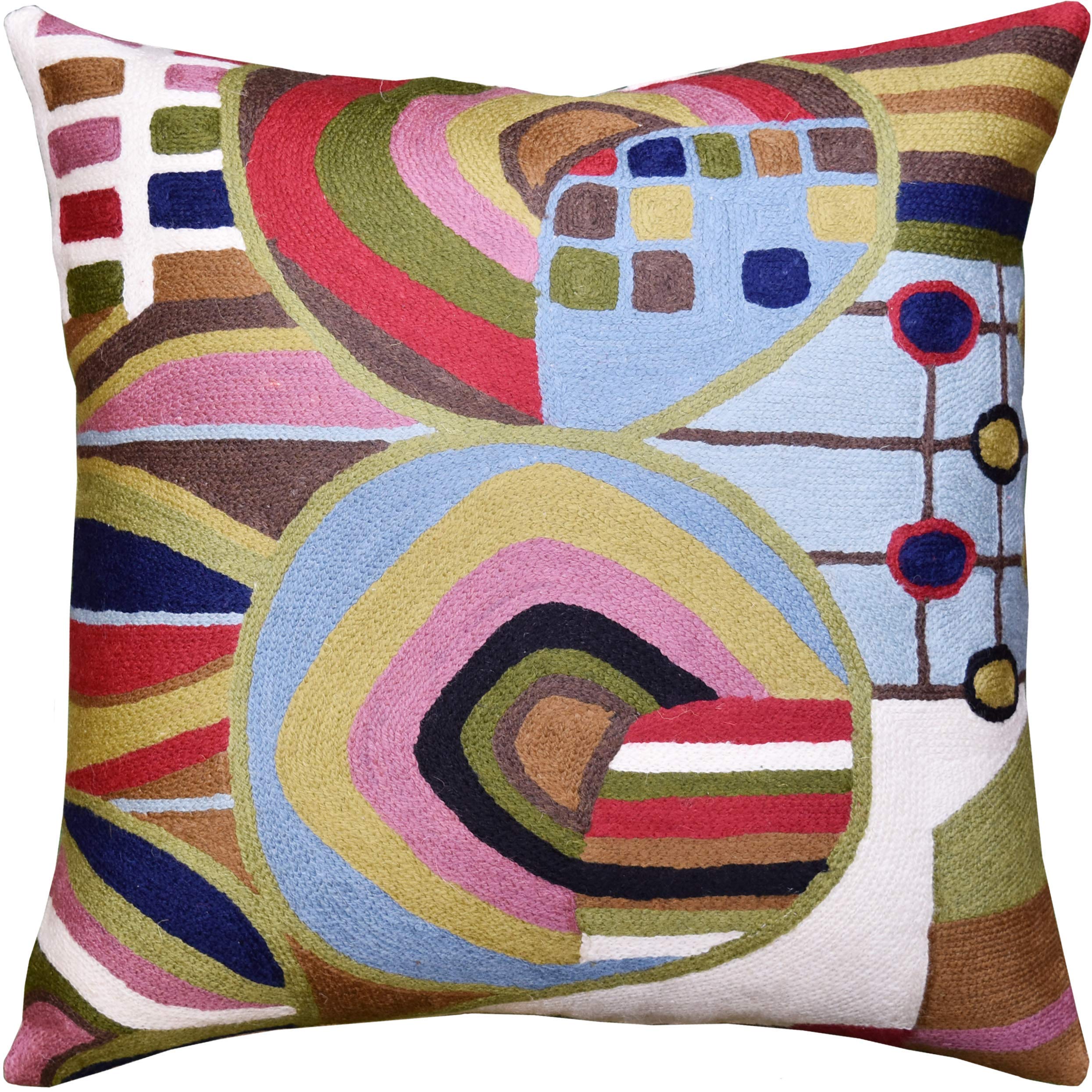 Amazon.co.jp: Hundertwasser Biomorph I手刺繍クッションカバー18 