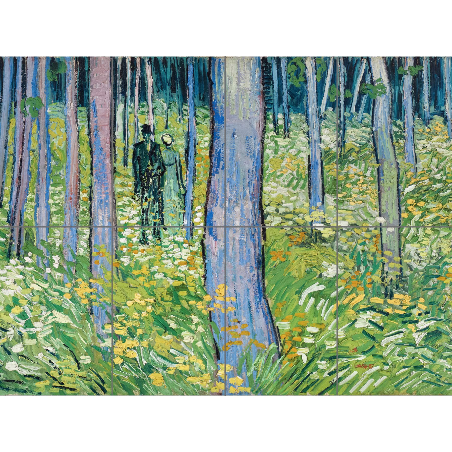 Artery8 Van Gogh Undergrowth Two Figures Painting XL Giant Panel Poster (8 Sections)