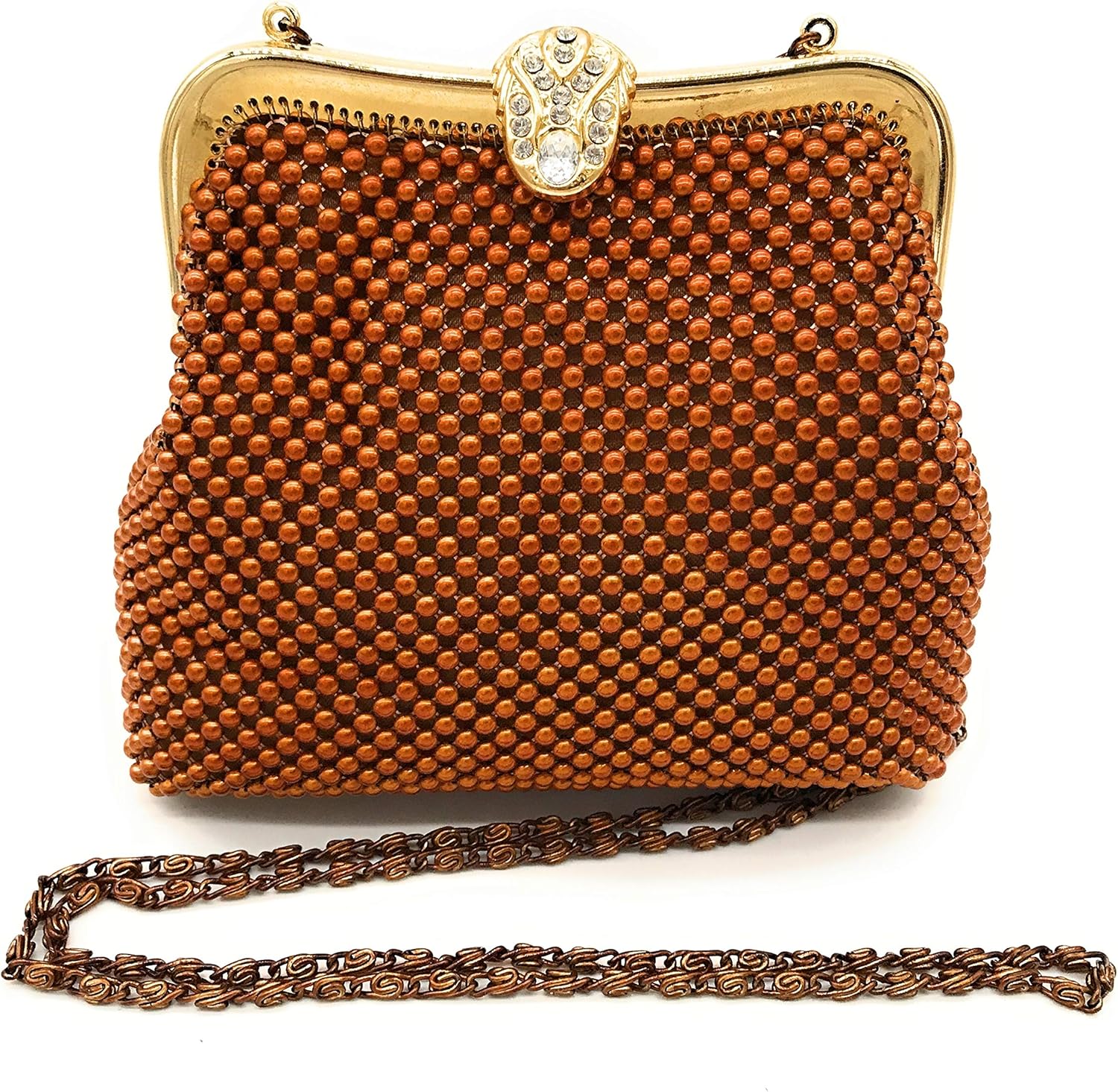 XX-Small Women clutch Metal Beaded mesh evening purse bag for Cocktail Party Prom Wedding Banquet