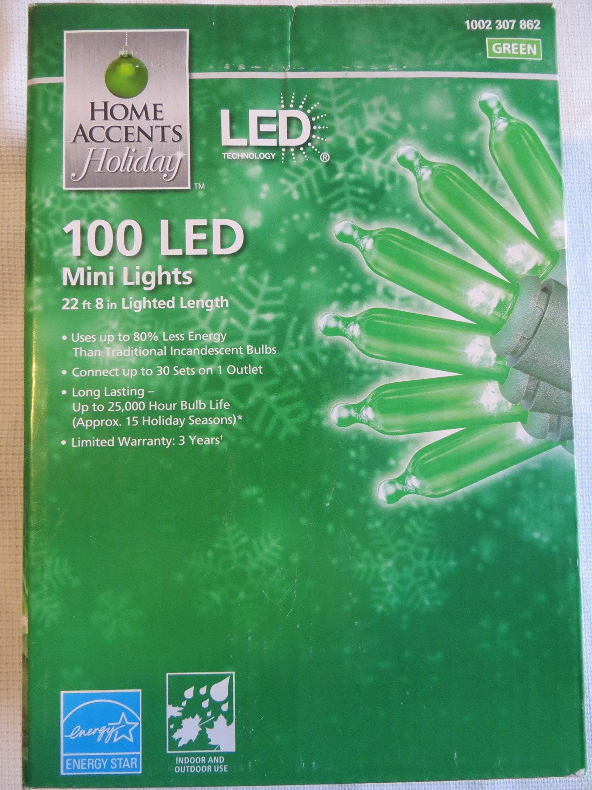 Home Accents 100 LED Green Mini Lights Home & Kitchen
