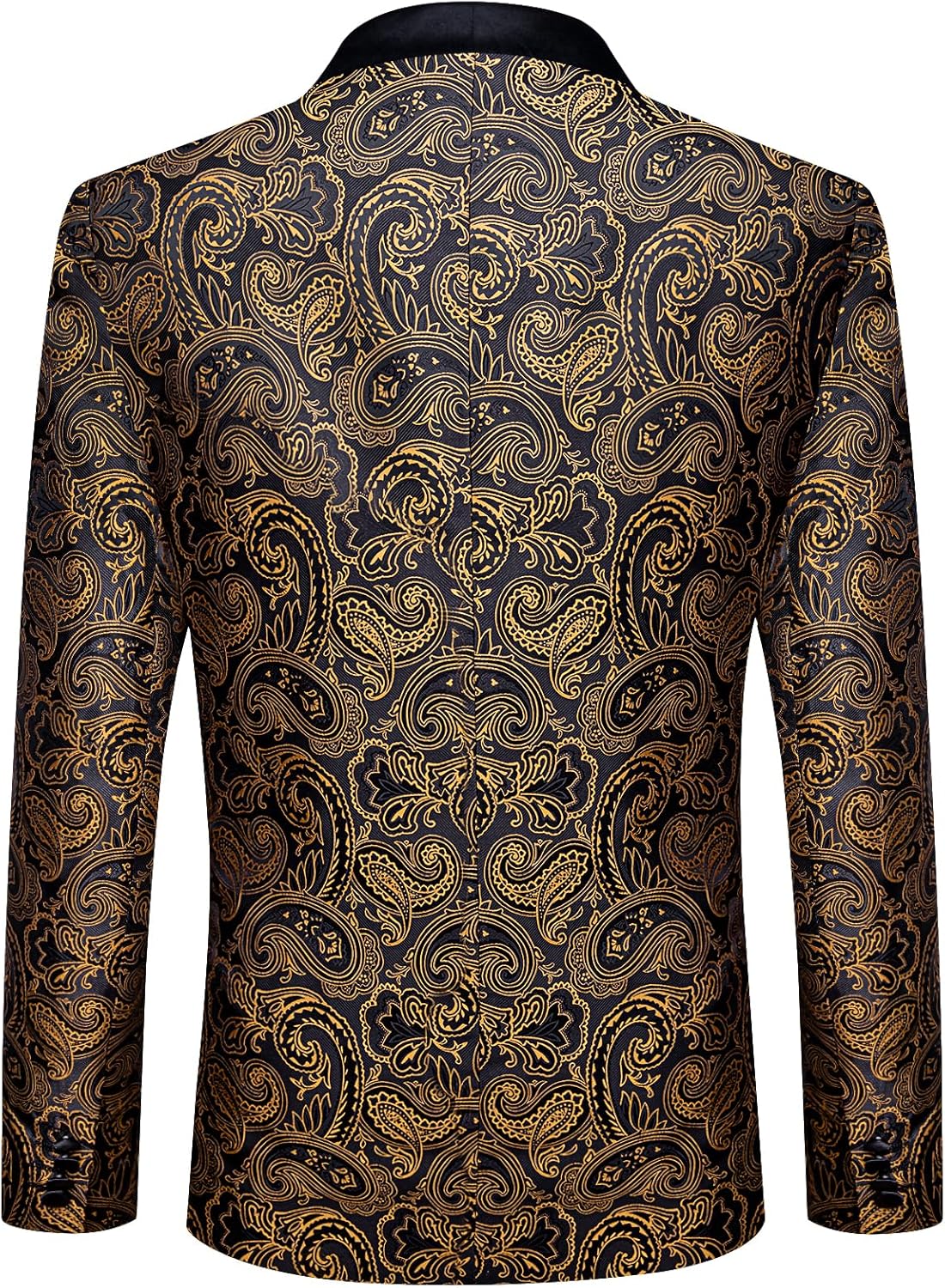 DiBanGu Mens Blazer One Button Shawl Lapel Tuxedo Sport Coat Casual Dress Suit Jacket for Men Wedding Party Prom - Image 3