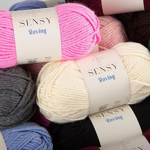 Miniatura 7 de 3 madejas de hilo Sensy Roving, 3.5 onzas, 132 yardas, calibre 5 voluminoso (Lily Pad)
