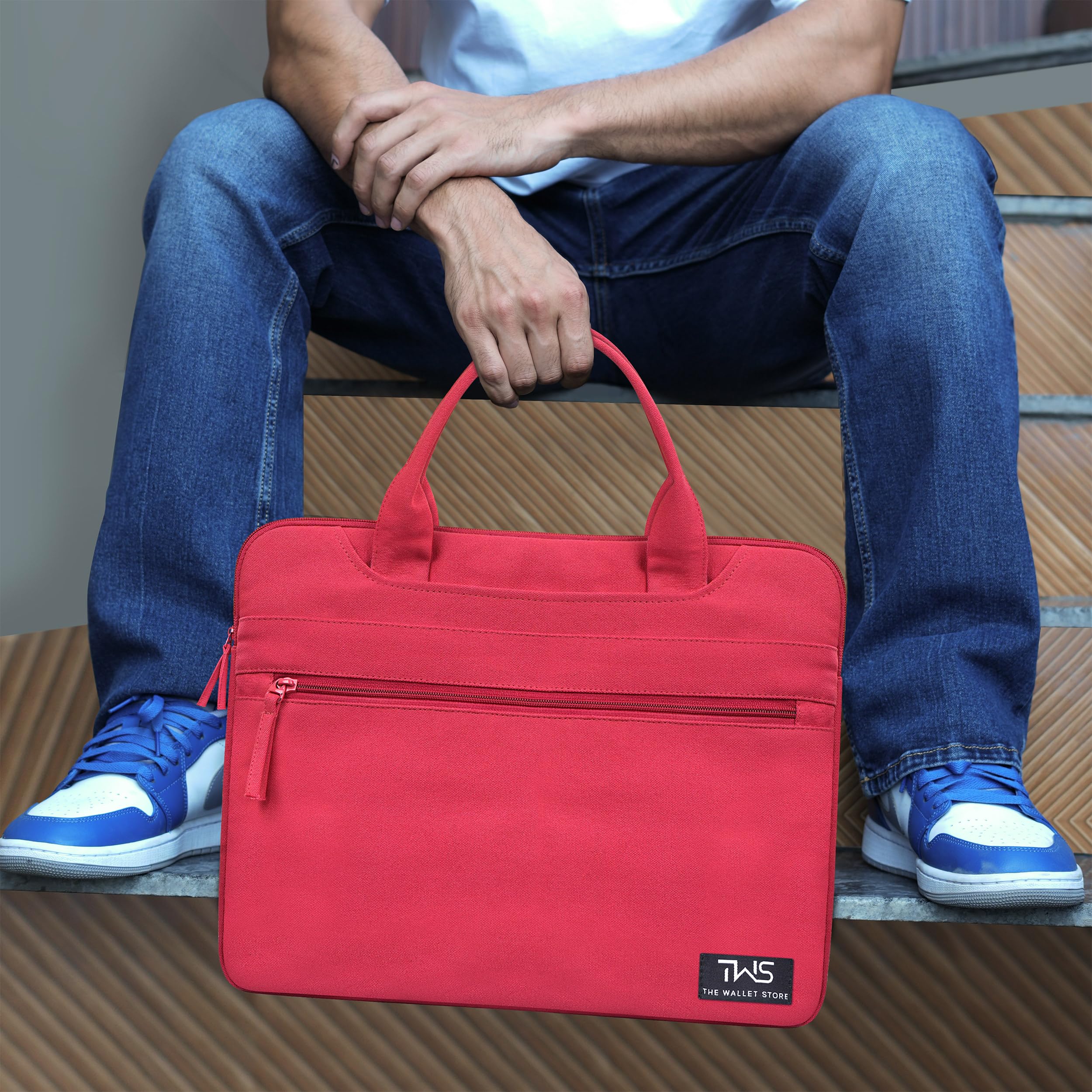 The Wallet Store EcoCarry Canvas Laptop Bag - Red - 15 Inch