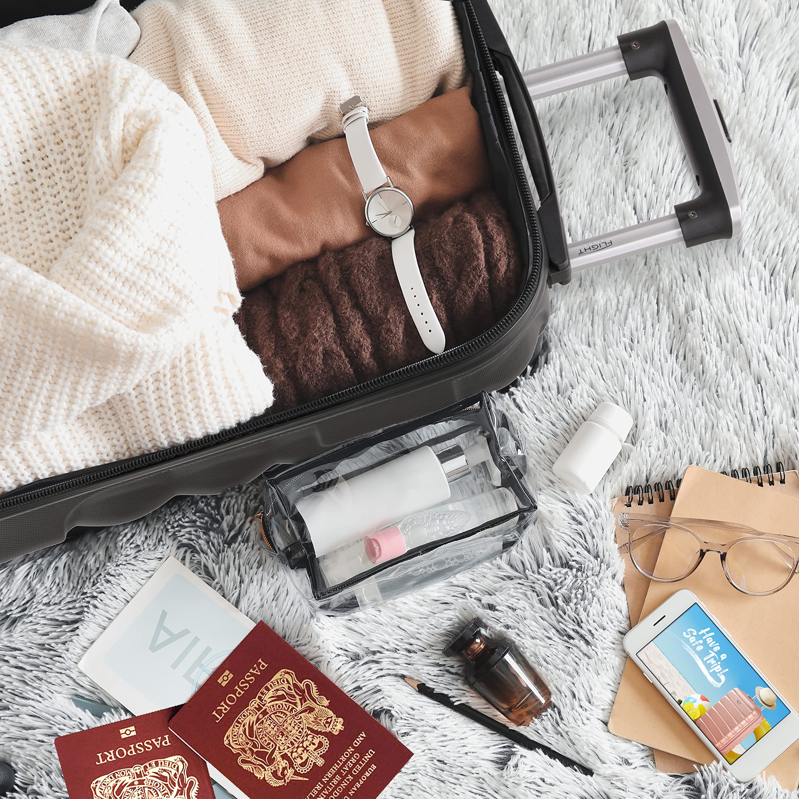 Flight Knight Bubble Suitcase Ryanair easyJet Jet2 Approved 8 Wheel Hardcase Suitcases Cabin or Medium & Large Check-in Sizes