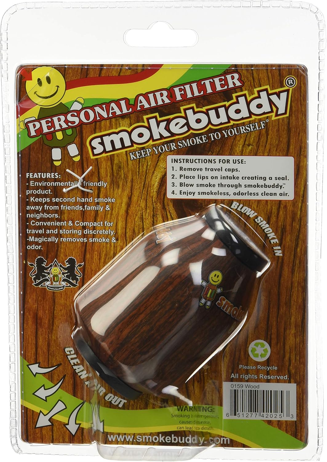 smokebuddy Original Wood, Brown
