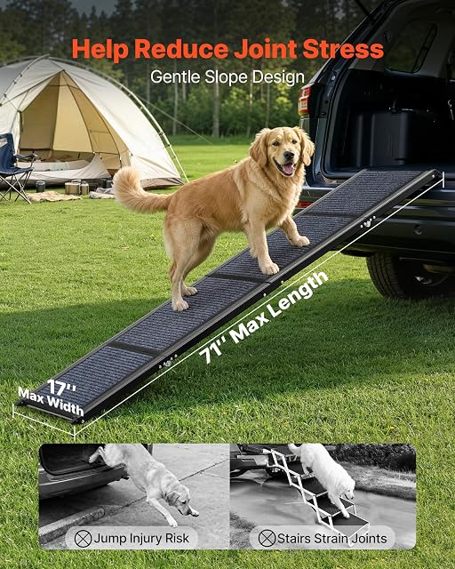 Foto 4 de 8 de VEVOR Rampa Plegable para Perros para Coches, 180 x 43,2 cm, para Perros Medianos y Grandes de hasta 113 kg