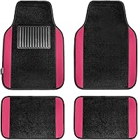 Vista 10 de TLH Tapetes para piso de automóvil, tapetes para piso de alfombra con ribete de colores para autos, juego completo de tapetes azules para piso