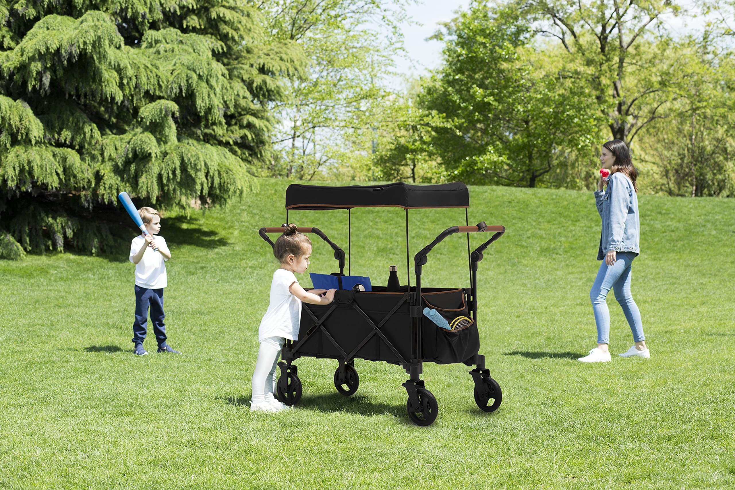 Delta Children Hercules Stroller Wagon for 2 Kids Versatile Stroller