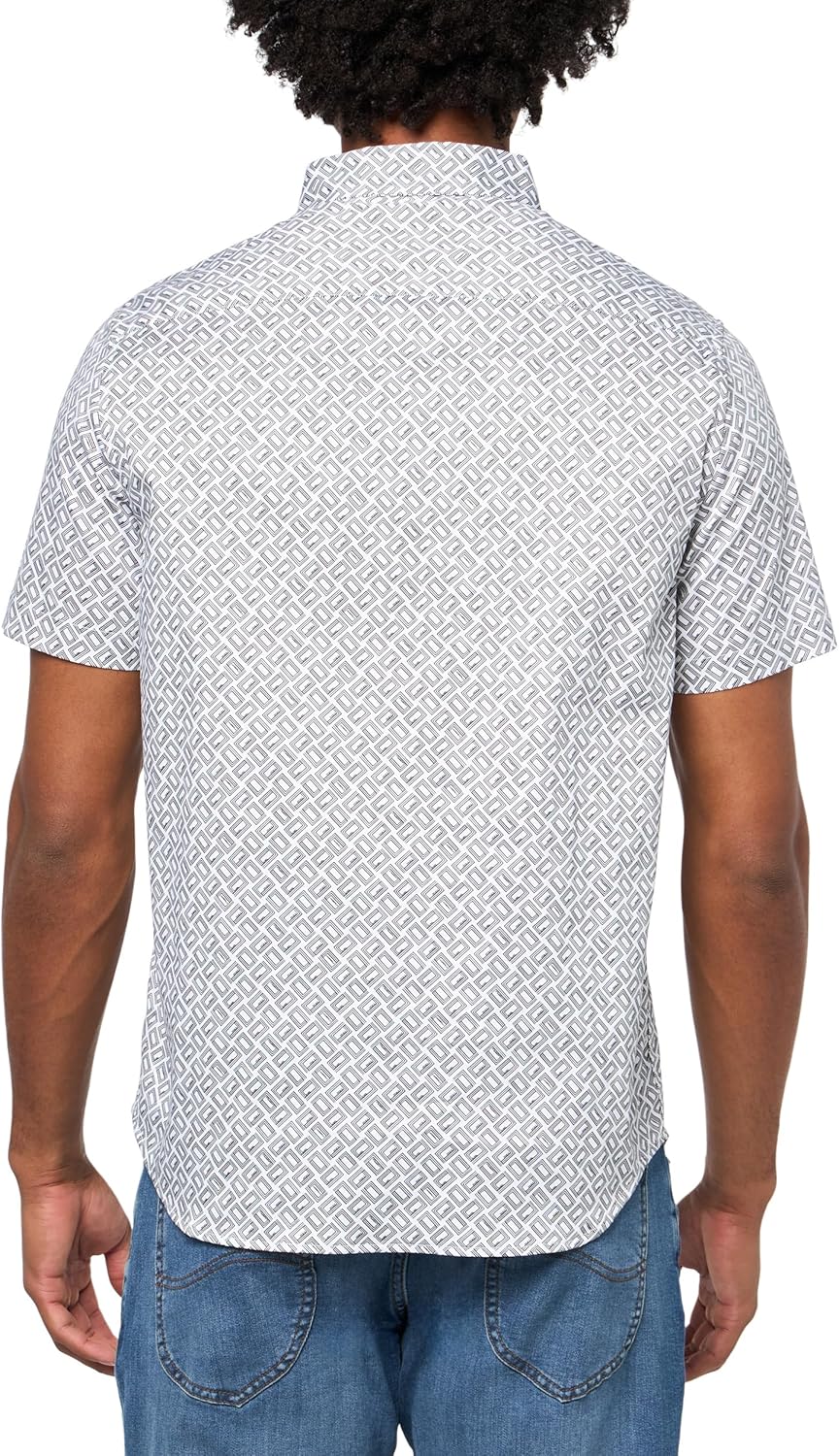 KARL LAGERFELD Men's Button Front Patterned Collared Woven Dress - Image 2