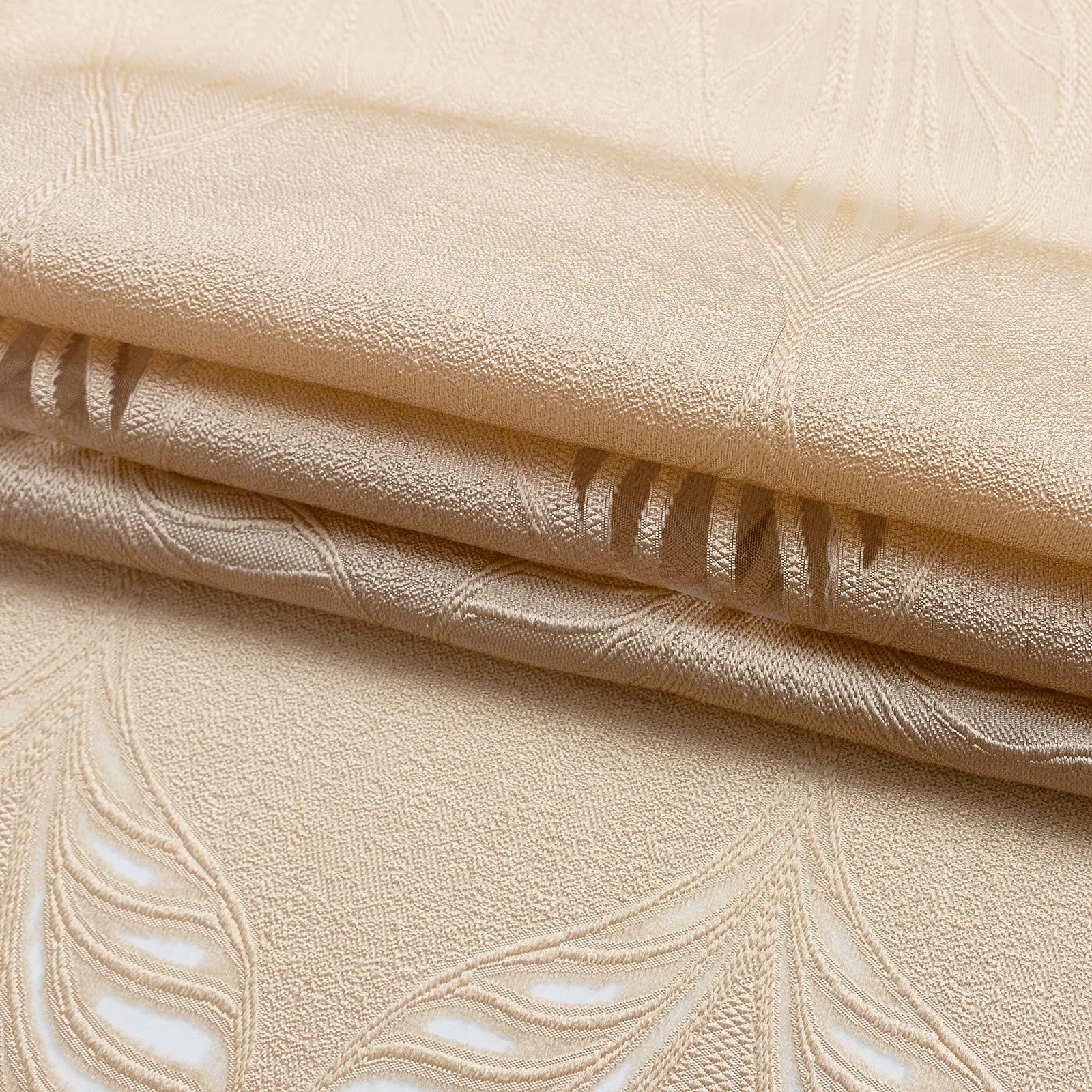 M&W DAS DESIGN Curtain Gardienen Vorhang Mit Ösen Gardinen Vorhänge Vorhang Curtains Schlafzimmer Mit Kräuselband Mit Ösen Wohnzimmer Mit Kräuselband Halbtransparent(beige 140 * 245(B*H) 2 STK)