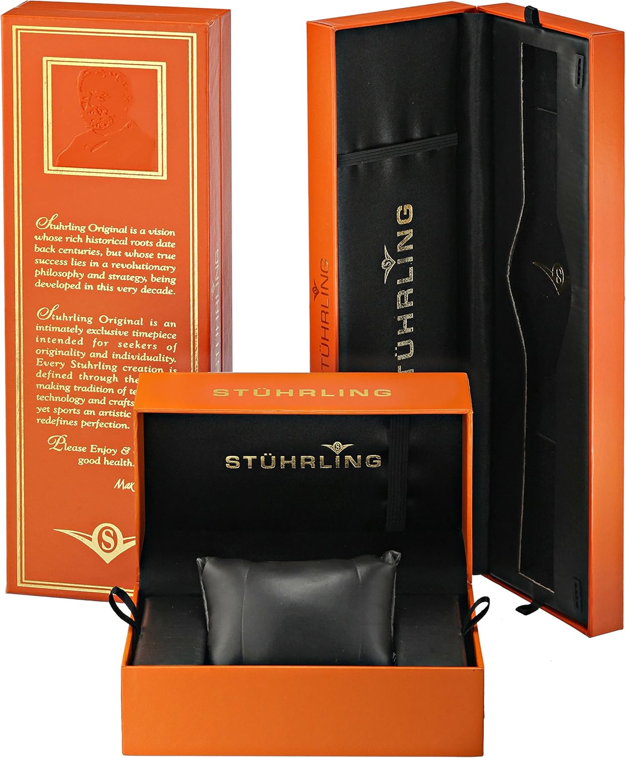 Miniatura 3 de Stuhrling Original 67101 Legacy Reloj mecánico esqueleto negro para hombre