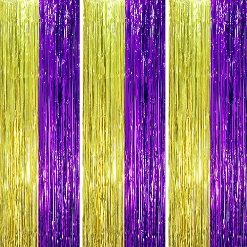 Miniatura 27 de Cortinas de fondo de flecos de papel de aluminio para fiestas, 3 piezas, 39.6 x 98.4 pulgadas, azul retro 48 Retro Azul,03 Rosa,04 Rosa