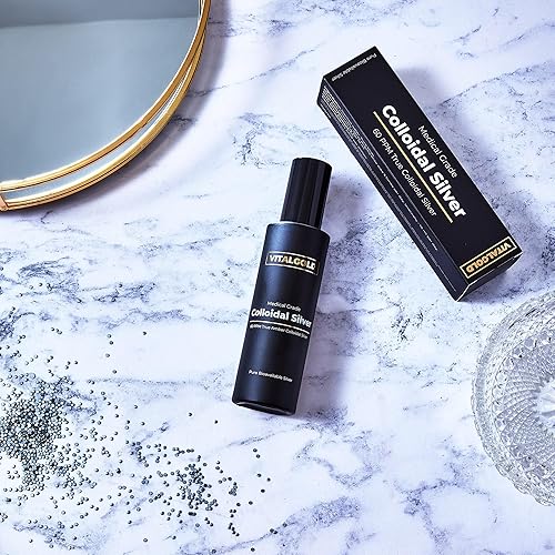 Miniatura 2 de Plata coloidal verdadera 60 PPM - Libre de plata iónica - Botella de vidrio de 3.4 fl oz con tapa atomizador