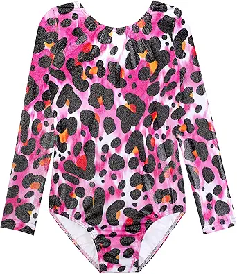 HOZIY Gymnastics Leotards for Girls Unicorn Pink Purple Sparkly Dancewear Activewear Quick Dry