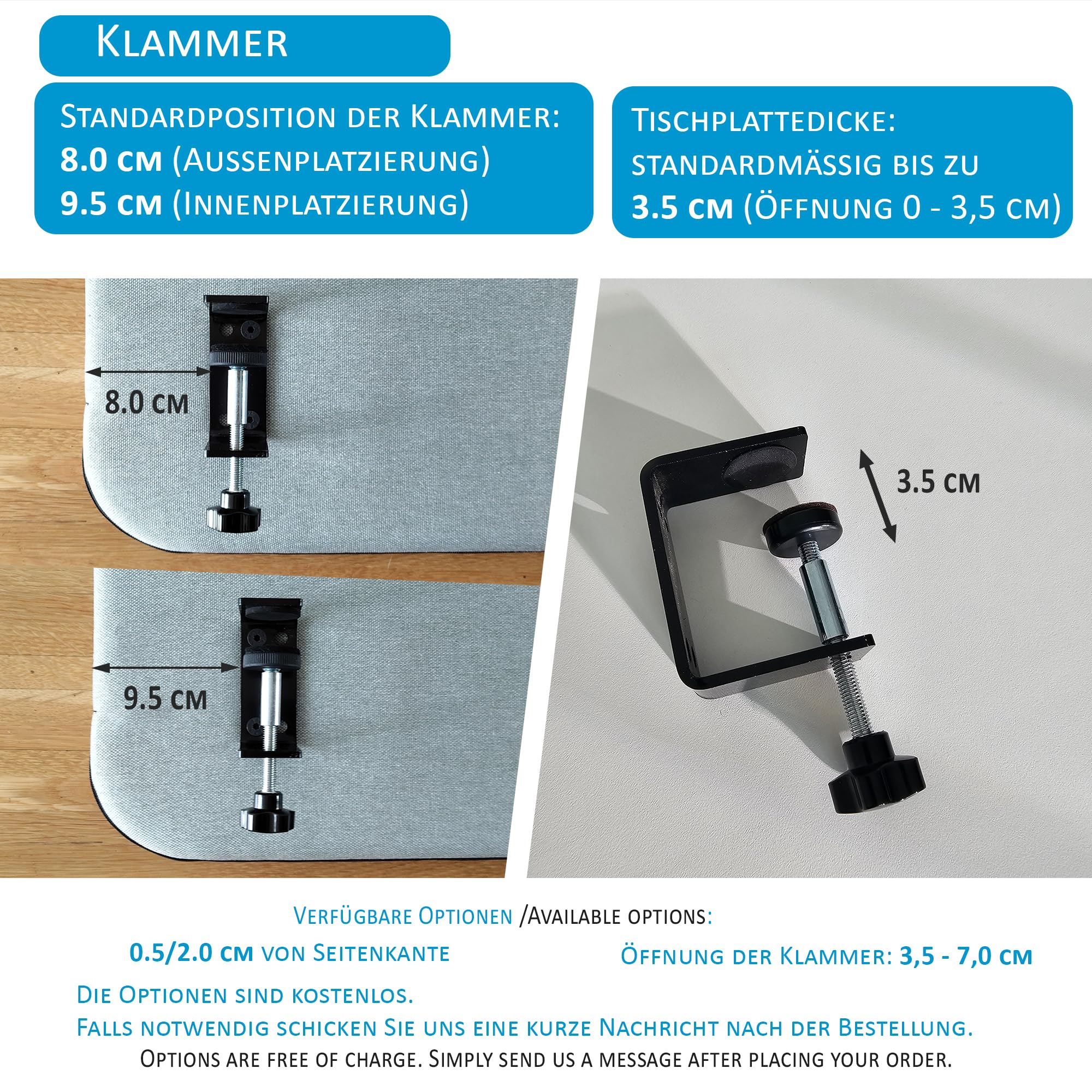 Séparateur acoustique et brise-vue pour bureau, 120 x 65 cm, gris clair, cloison de séparation pour réduire le bruit et l'intimité, cloison d'insonorisation, facile à monter