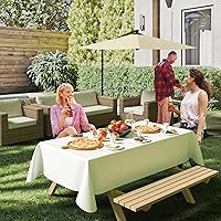 Vista 6 de Manteles de vinilo con reverso de franela, color sólido, calidad premium, impermeables., Plástico, Blanco