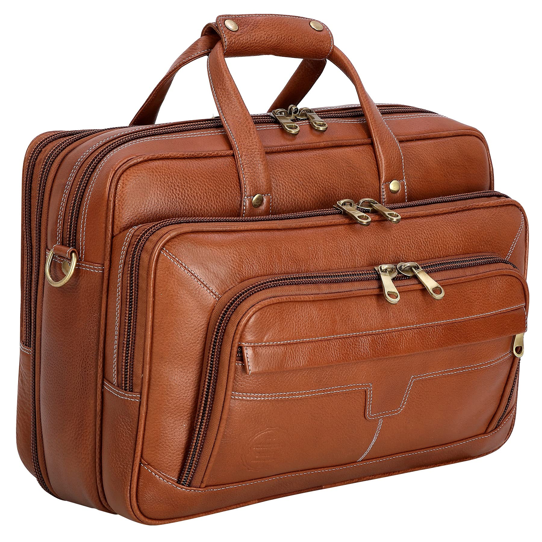 ACEKING Genuine Leather Laptop Bags For Men & Women 15.6'' Laptop Compartment Expandable Features MackBook,Notebook & Ipad Carry Case Color (TAN)