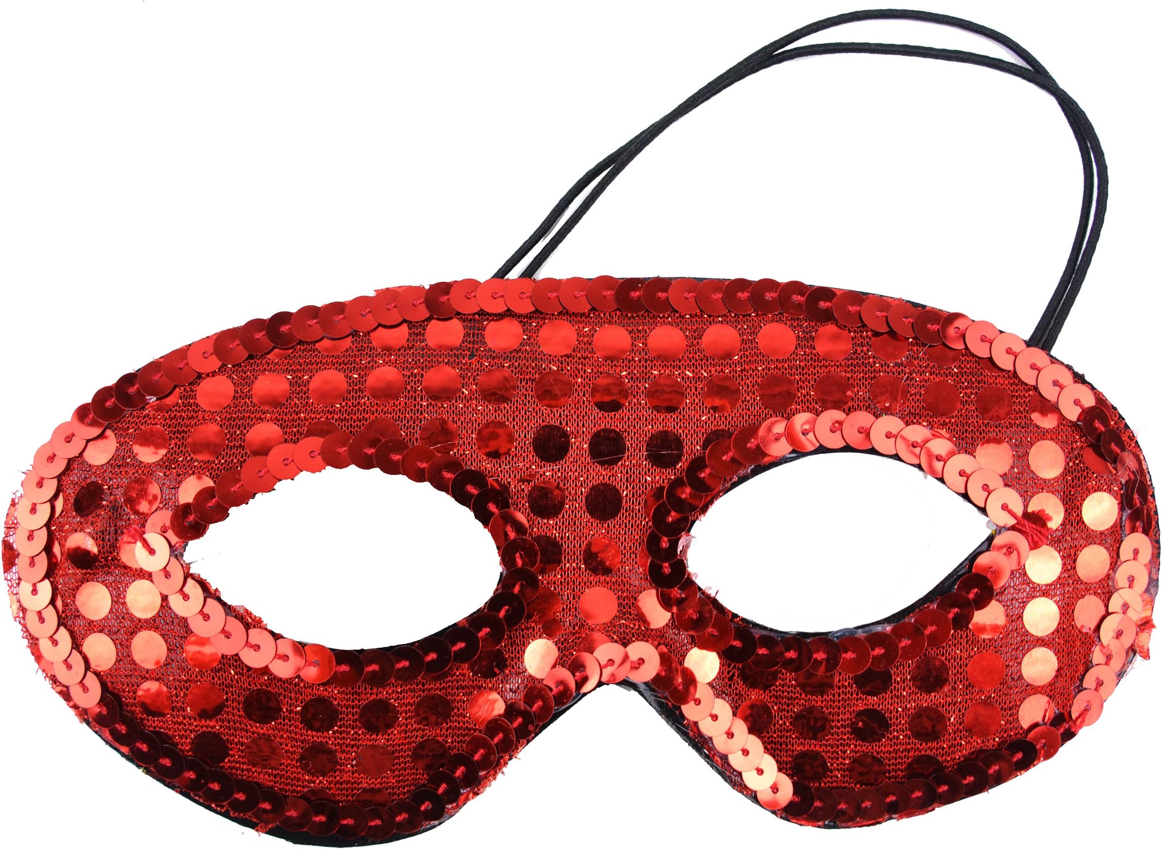 Mask It 71046 Designer Half Mask with Sequins, Red