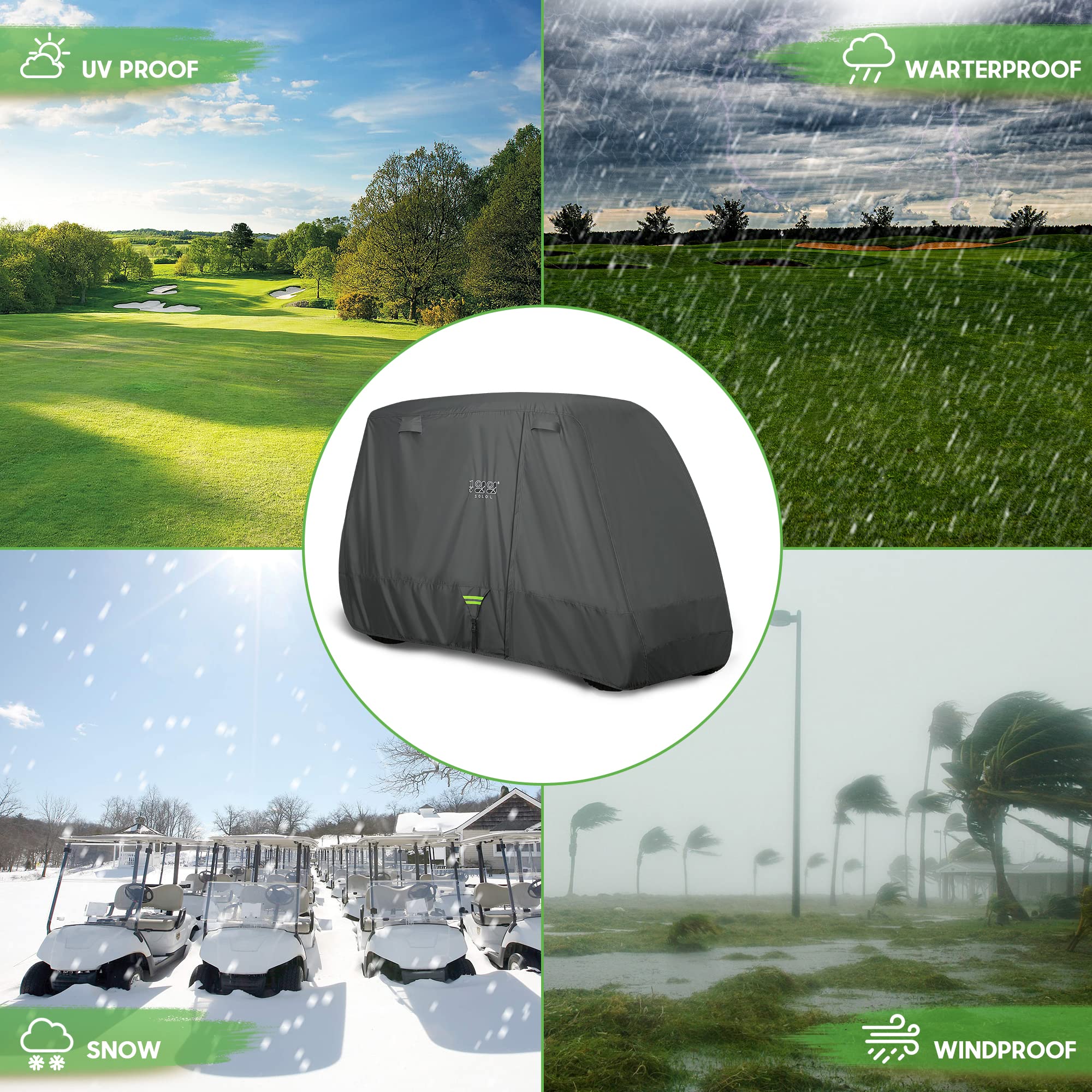 10L0L Copertura per carrello da golf per Yamaha EZGO Club Car sollevata 2/4 passeggeri