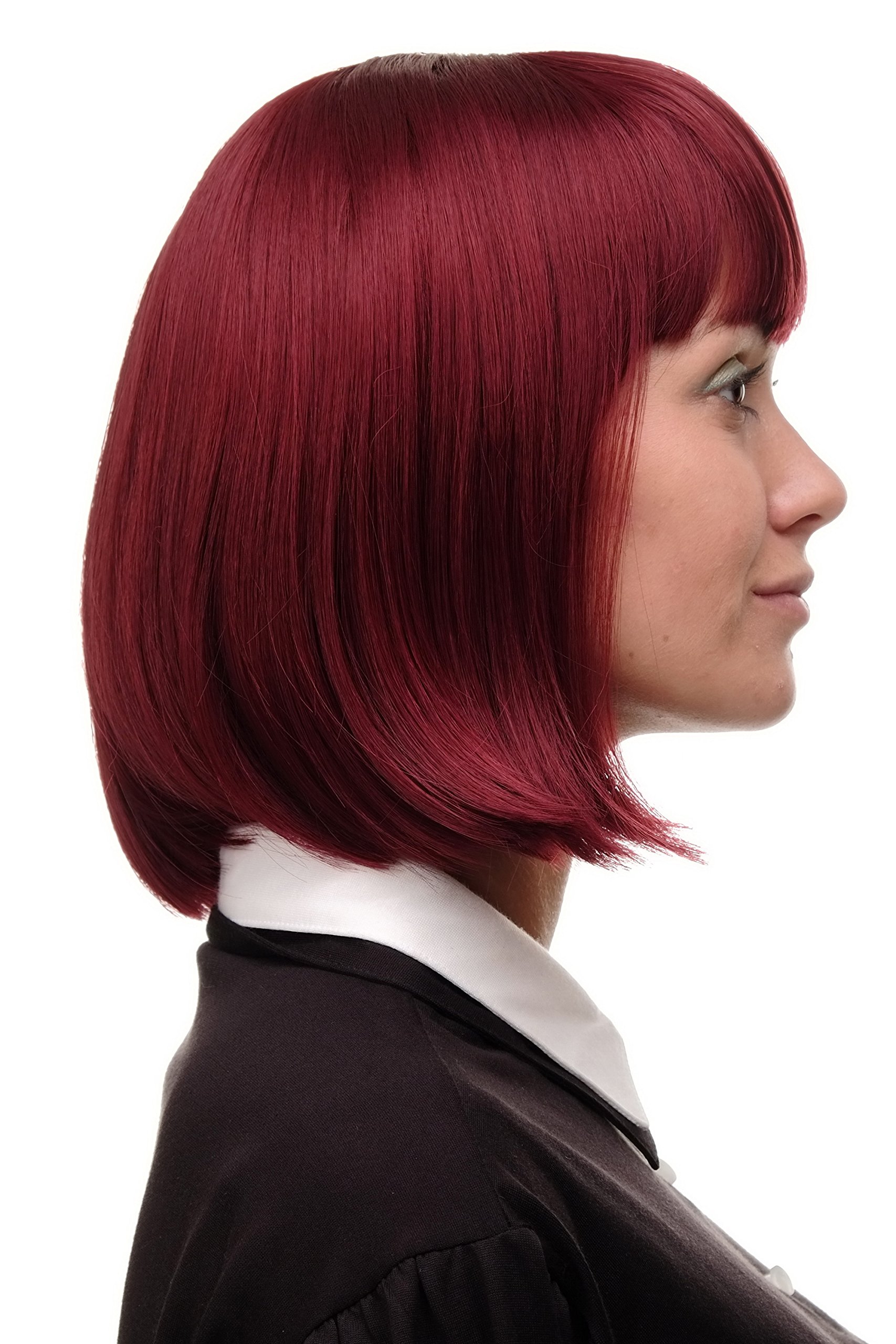 WIG ME UP 7803-39 Lady Quality Wig short Page Long Bob Longbob fringe bangs aubergine pomegranate red, red aubergine (39) - Image 3