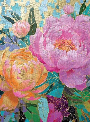 Miniatura 5 de Cross & Glory - Golden Peony Dreams - Rompecabezas de 1000 piezas para adultos Obras de arte inspiradas en mosaicos vibrantes con detalles