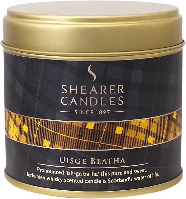 Shearer Candles Uisge Beatha Large Scented Tin Candle-Black