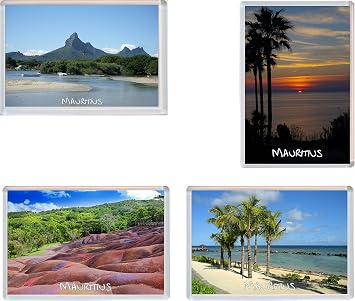 Mauritius - 4 Pack - Jumbo Fridge Magnet/Magnets
