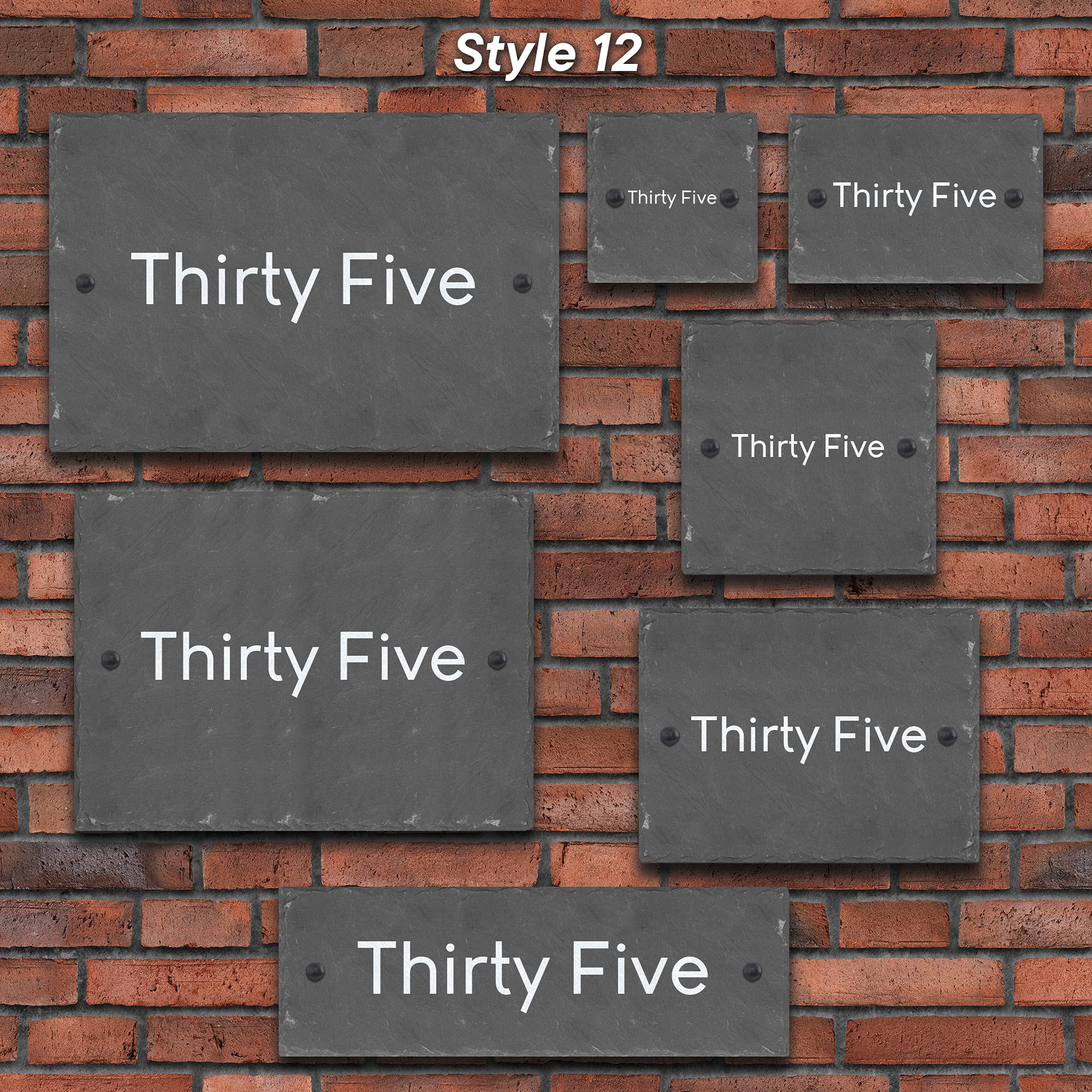 Active Window Films Rustic Natural Slate House Gate Sign Plaque Door Number Personalised Name Plate (Style 12)