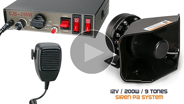 Amazon.com: BooYu 12V 200W 9 Tones Police Warning Emergency